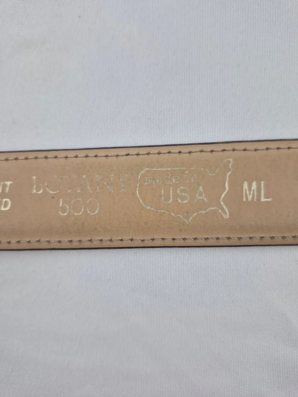 Botany 500 Pebbled Leather Belt Solid Brass Buckle Made in USA Size M/L